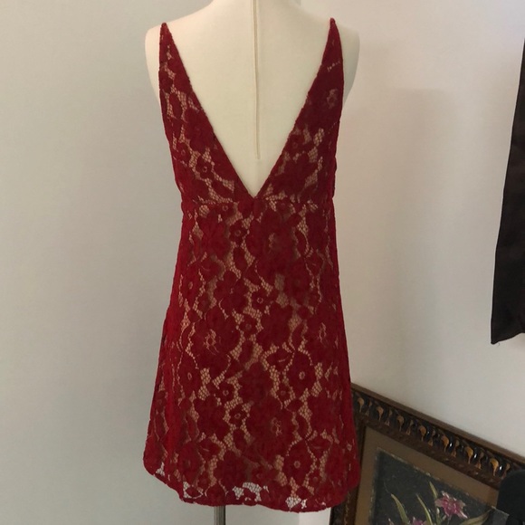 Free People Red Dangerous Love Mini Dress - Picture 7 of 12